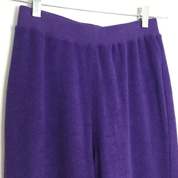 Spa by Chico's Purple Terry Pull-On Pants - Picture 2 of 8
